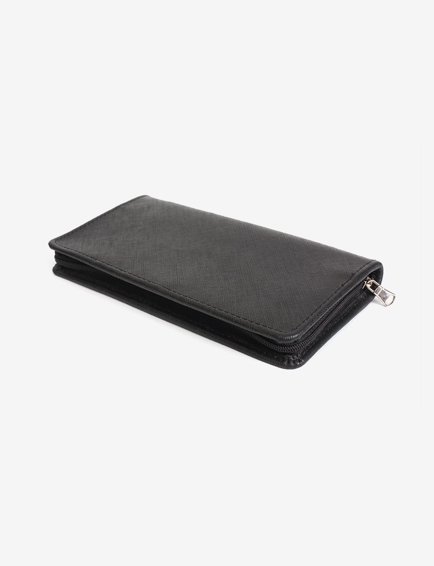 All-in-One Leather Travel Wallet With Zippered & Multi-Storage