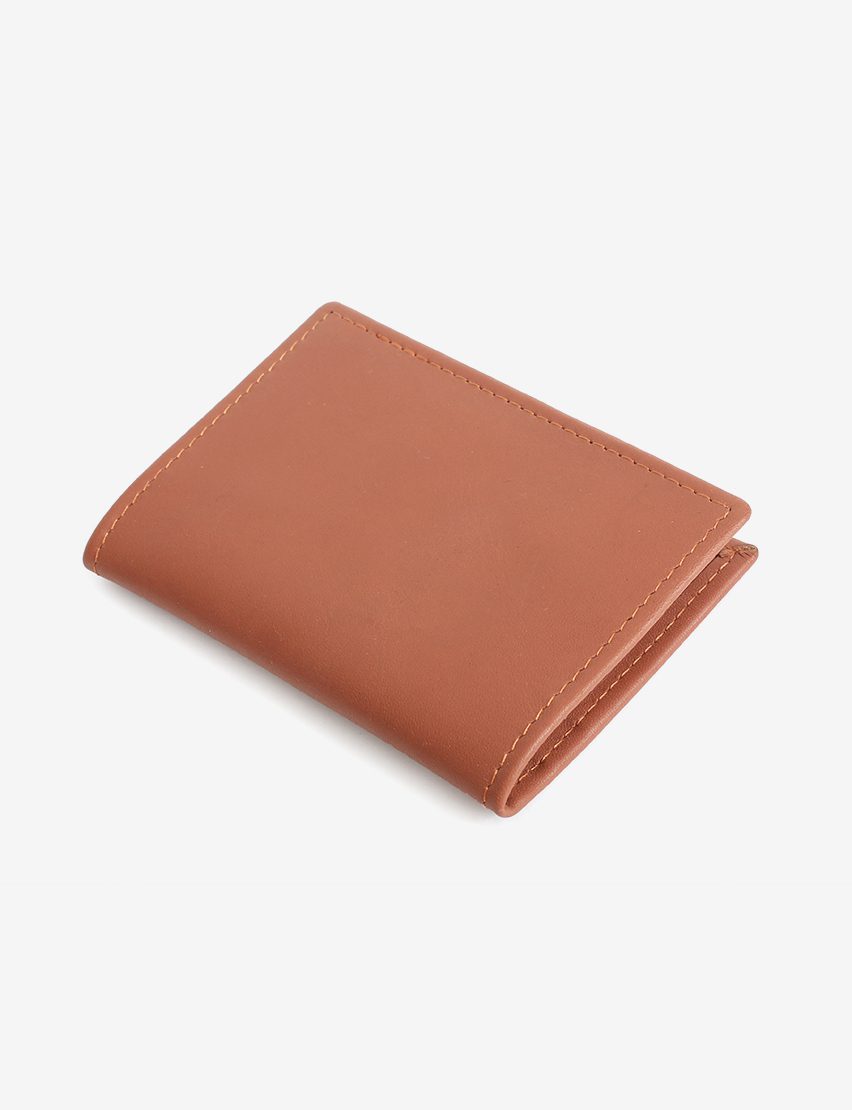 Handcrafted Cowhide Leather Wallet Minimalist Brown Design View2 TomsCart