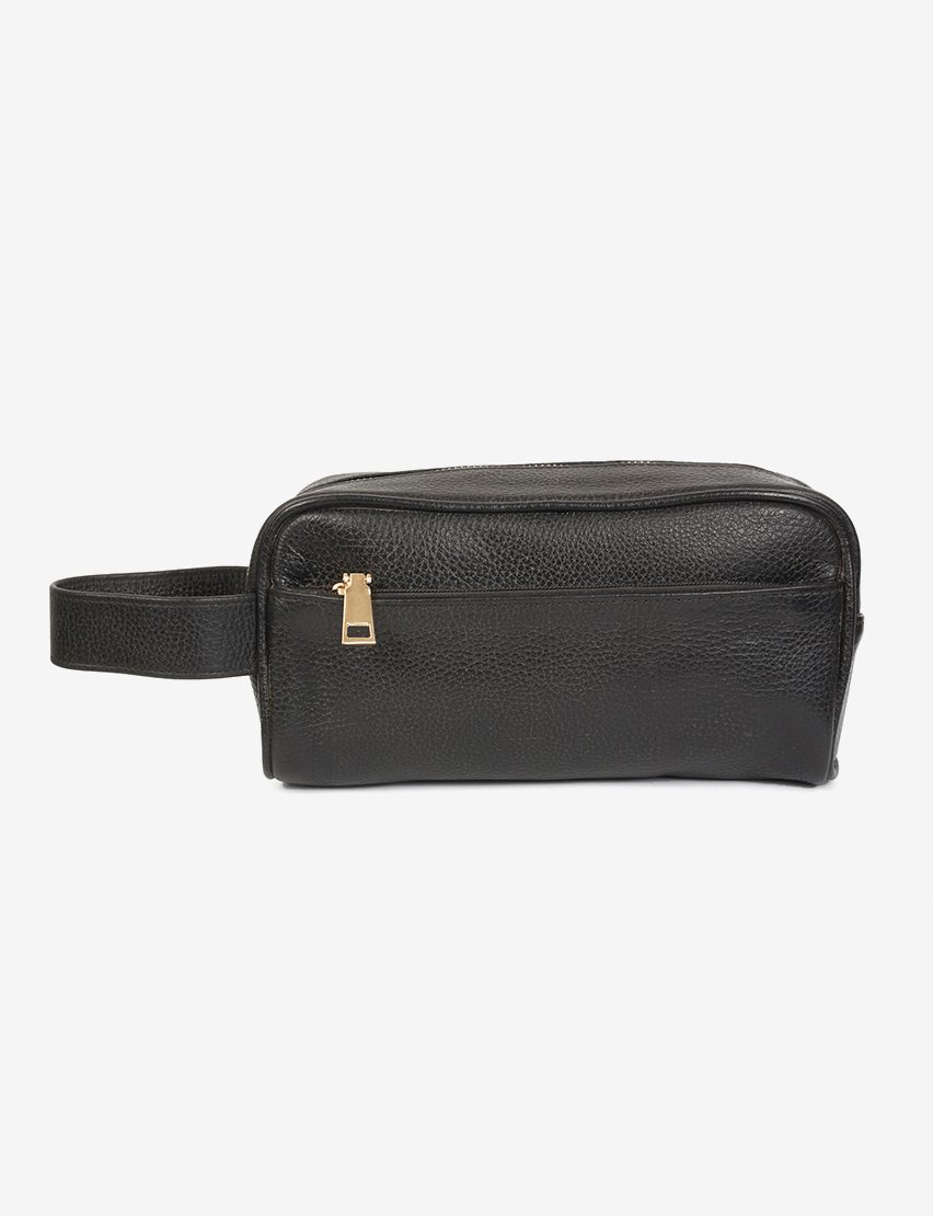 Handcrafted Cowhide Leather Toiletry Bag with Large Capacity & Multiple Pockets