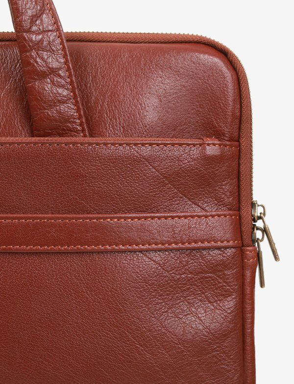 Classic Brown Leather Laptop Briefcase – Perfect for Work & Travel